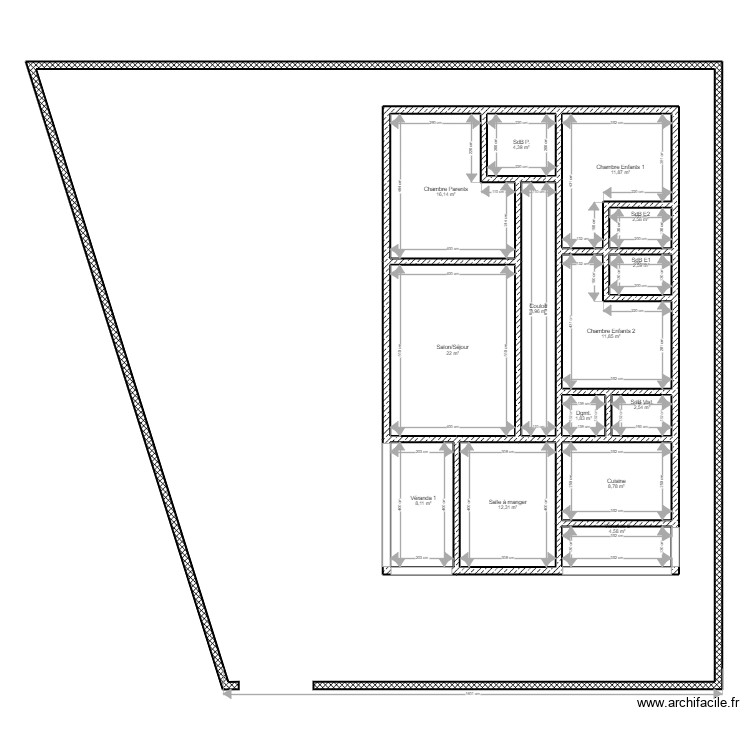 Plan Maison 3 Ch V2. Plan de 0 pièce et 0 m2