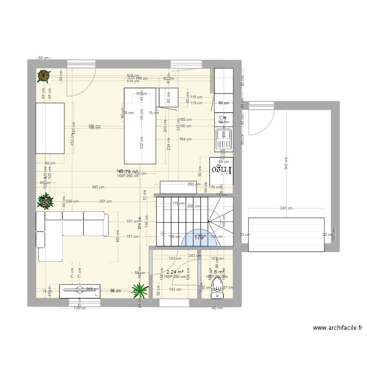 RDC Maison Agroparc. Plan de 3 pièces et 45 m2