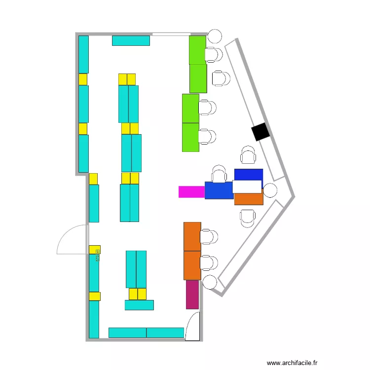 salle pr&eacute;pa BNF 5. Plan de 