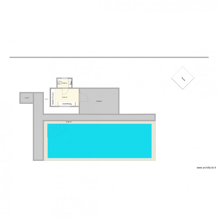 Cabane jardin Béchet projet 3 sauna 170x170. Plan de 0 pièce et 0 m2