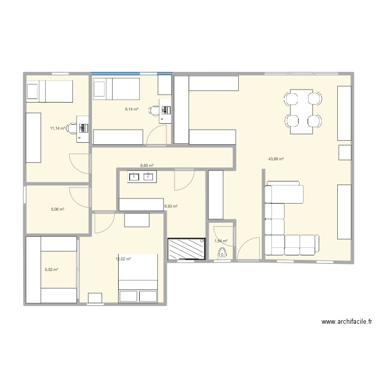 plain pied. Plan de 0 pièce et 0 m2