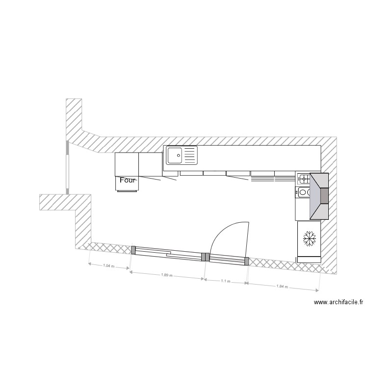CUISINE pour Anne suite re aménagée. Plan de 0 pièce et 0 m2
