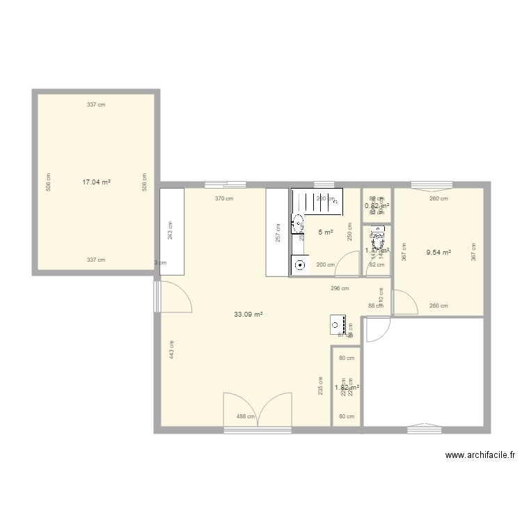 maison Miré  après modifications 1. Plan de 0 pièce et 0 m2