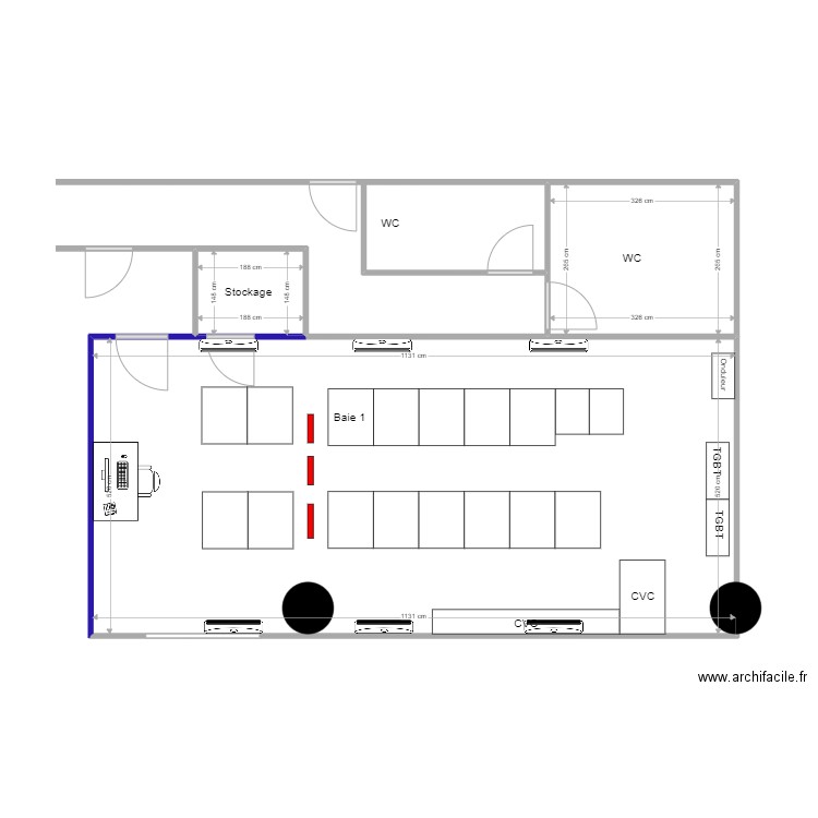 Plan PROJET 1 EURALILLE. Plan de 3 pièces et 70 m2