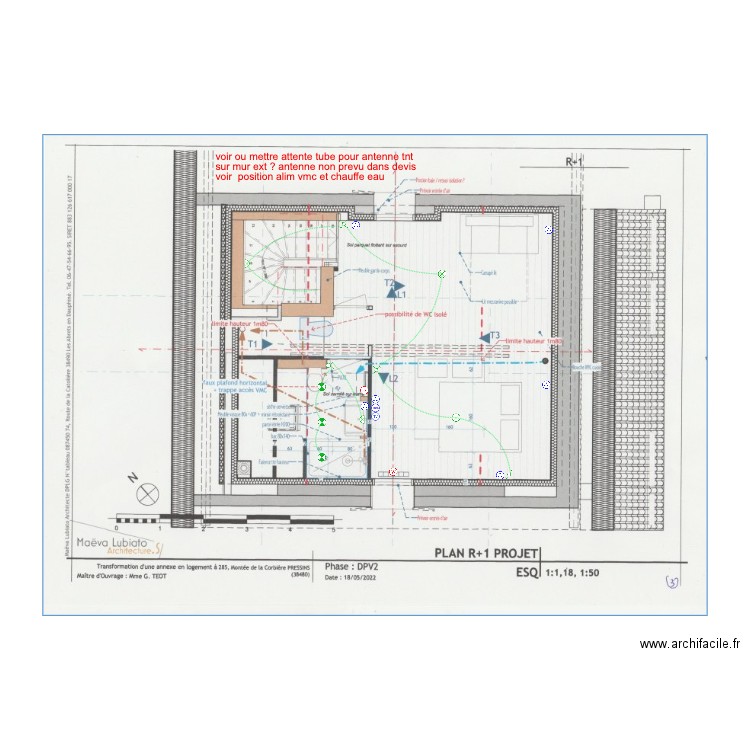 TEOT ANNEXE ETAGE. Plan de 0 pièce et 0 m2