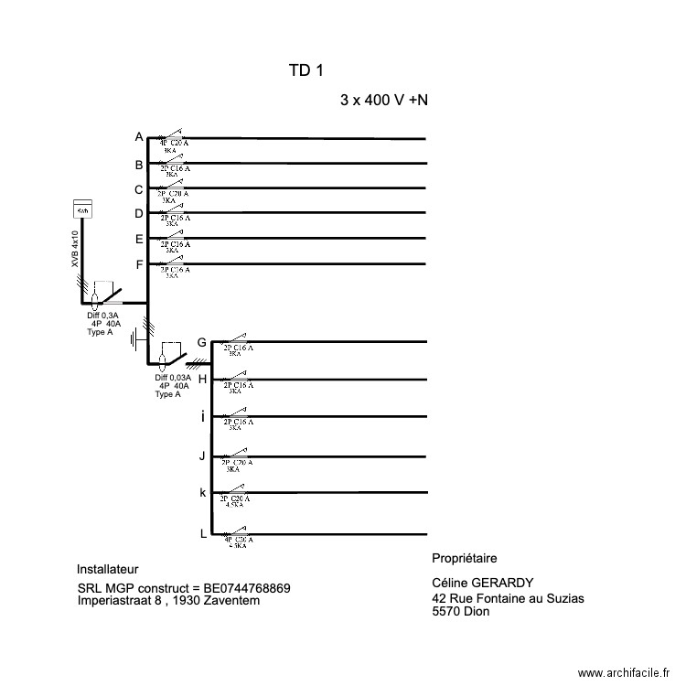 TABLEAU SUZIA  TD1'. Plan de 0 pièce et 0 m2