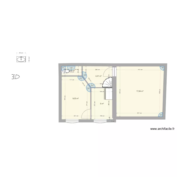 Appartement 6 bis. Plan de 