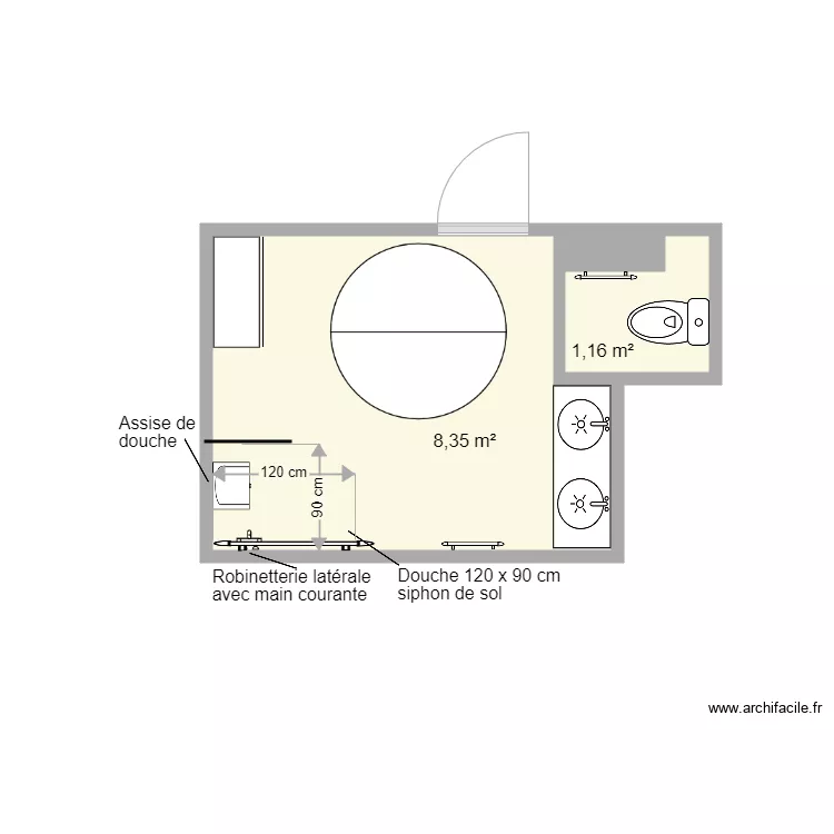 Peltier SDB projet. Plan de 