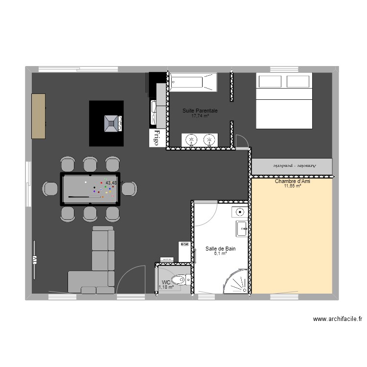 Plan Maison Phénix v2. Plan de 5 pièces et 80 m2