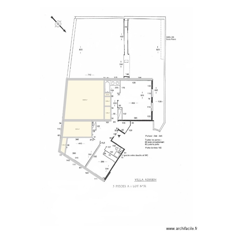 plan de vanves calque. Plan de 6 pièces et 39 m2