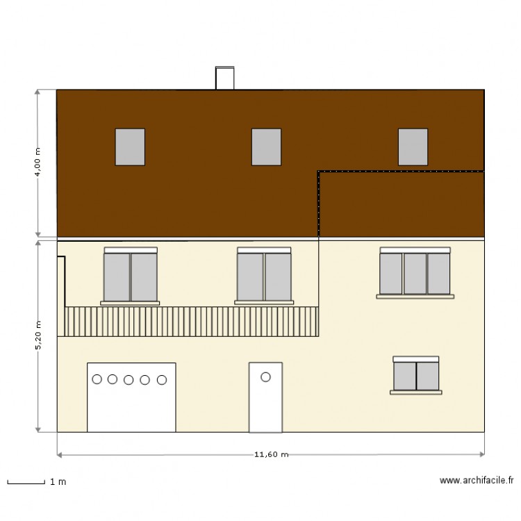 Facade. Plan de 0 pièce et 0 m2