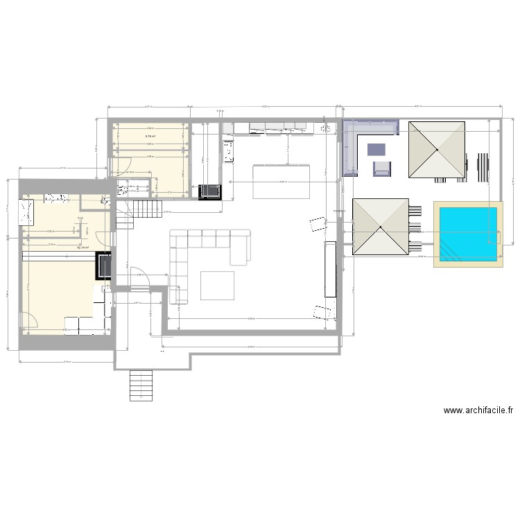 Plan extension salon 12 x 12 V4. Plan de 0 pièce et 0 m2