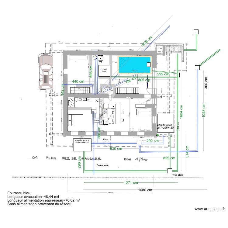 Ferme appartement. Plan de 0 pièce et 0 m2