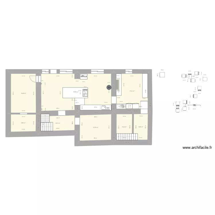 Maison Plombieres RDC. Plan de 