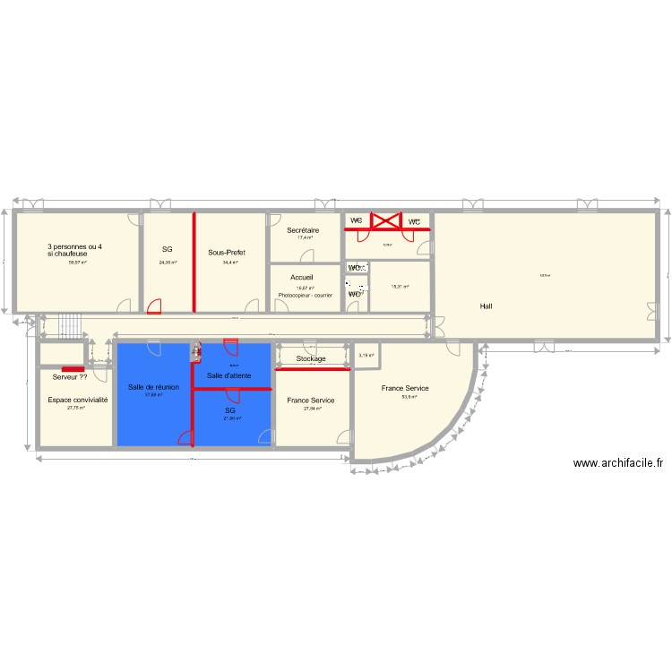 ST julien Projet. Plan de 24 pièces et 582 m2