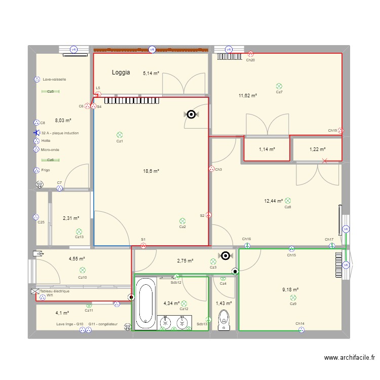 Appartement2. Plan de 0 pièce et 0 m2
