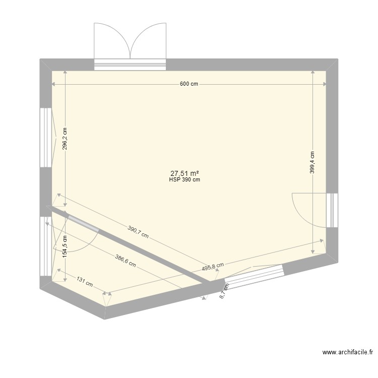 SCHORTER. Plan de 1 pièce et 28 m2