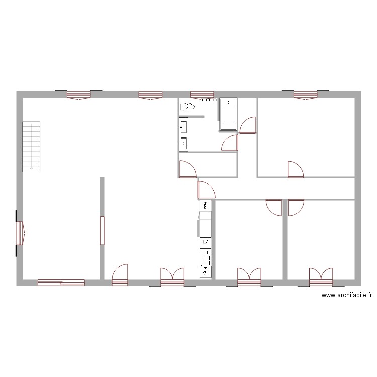 RDC sdb. Plan de 0 pièce et 0 m2