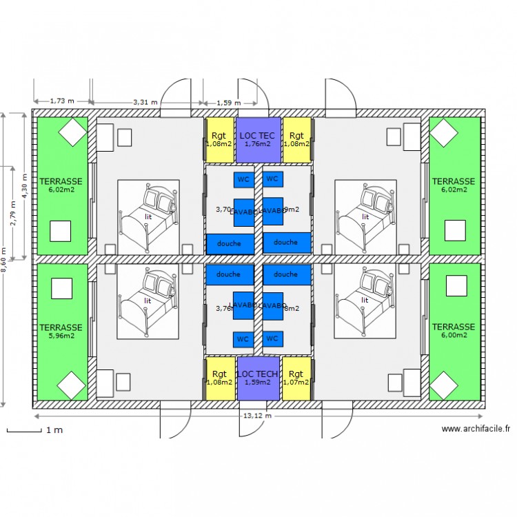 BUNGALOW1. Plan de 0 pièce et 0 m2