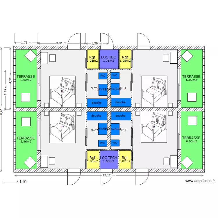 BUNGALOW1. Plan de 