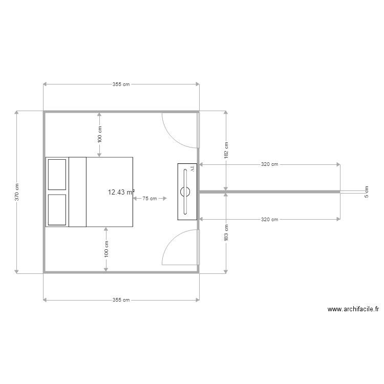 futur 2. Plan de 1 pièce et 12 m2