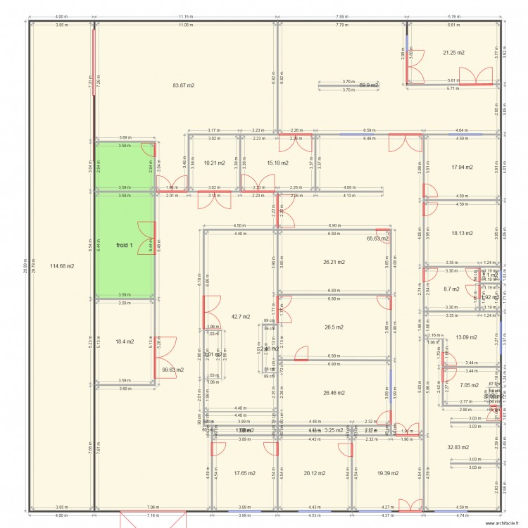 cotation porte fenetre. Plan de 0 pièce et 0 m2