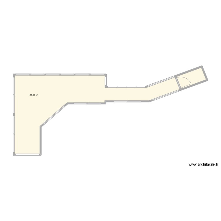Terrasse Balto. Plan de 1 pièce et 29 m2