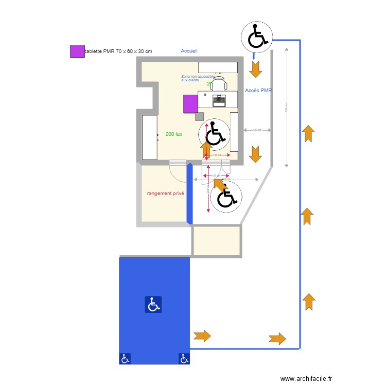 KOAWA colporteur - accueil. Plan de 3 pièces et 28 m2