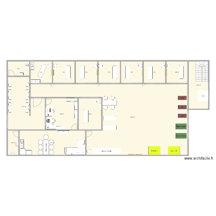 Cabinet SK2A 4. Plan de 15 pièces et 329 m2