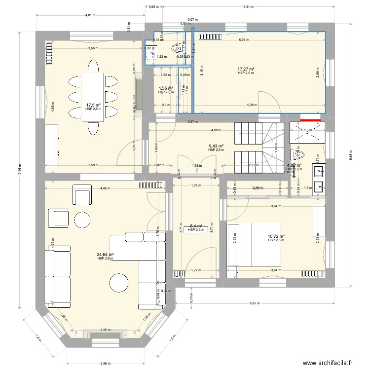 RDC OISEME projet 1. Plan de 0 pièce et 0 m2