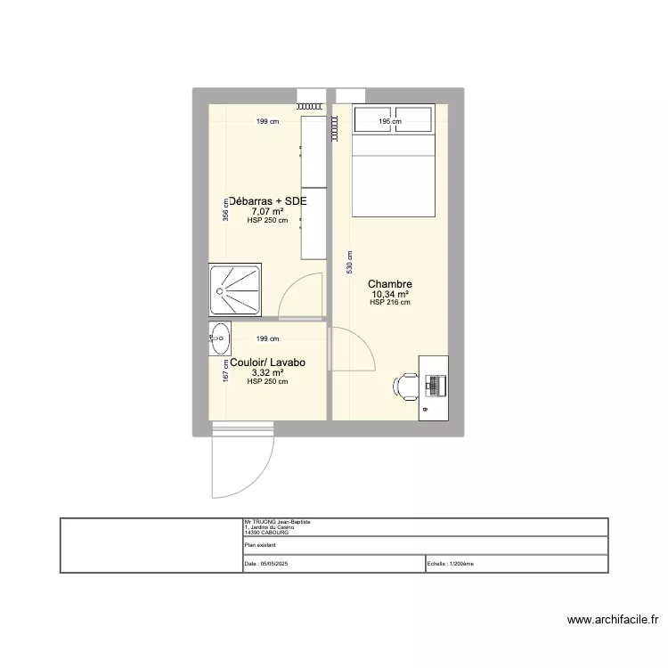 Plan existant sous sol TRUONG. Plan de Plan existant sous sol TRUONG. Plan de
