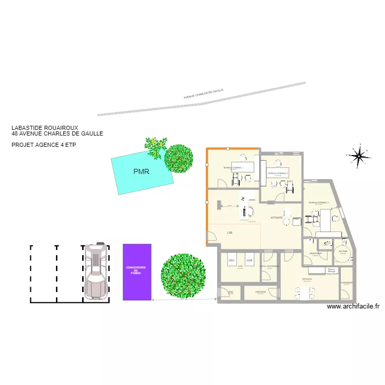 Labastide Rouairoux. Plan de 