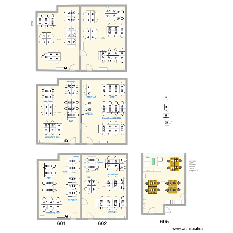 601-602. Plan de 7 pièces et 578 m2