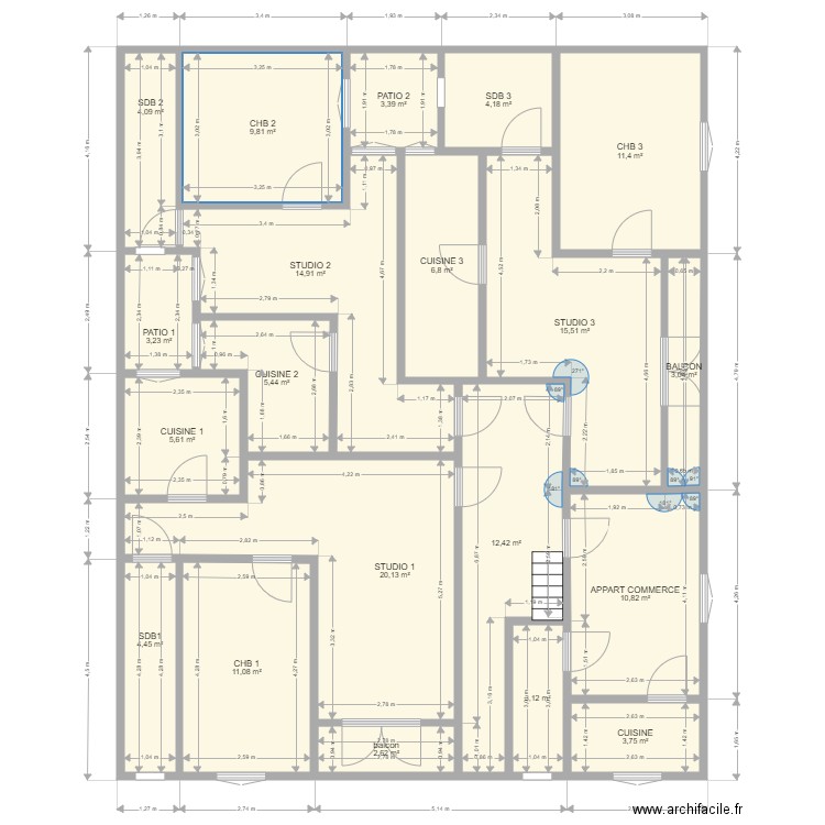 GY 5DEC 1ETG. Plan de 20 pièces et 156 m2