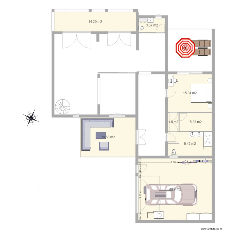 Maison JACKY étude 1. Plan de 0 pièce et 0 m2