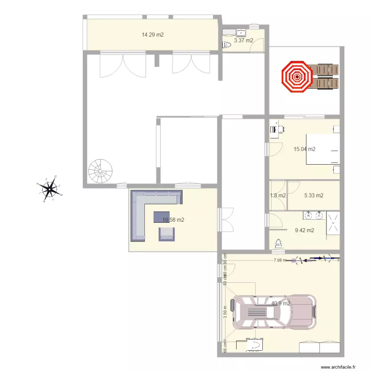 Maison JACKY &eacute;tude 1. Plan de 