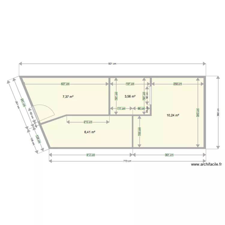 Mesures hall hamam novembre . Plan de 