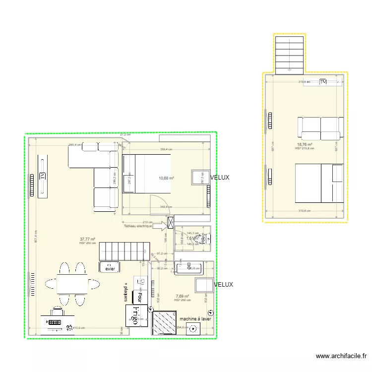 1er etage projet. Plan de 