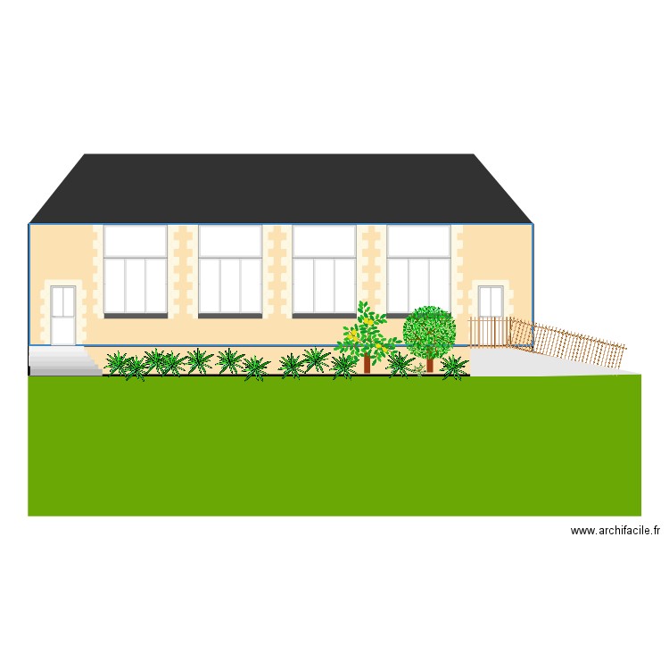facade. Plan de 0 pièce et 0 m2