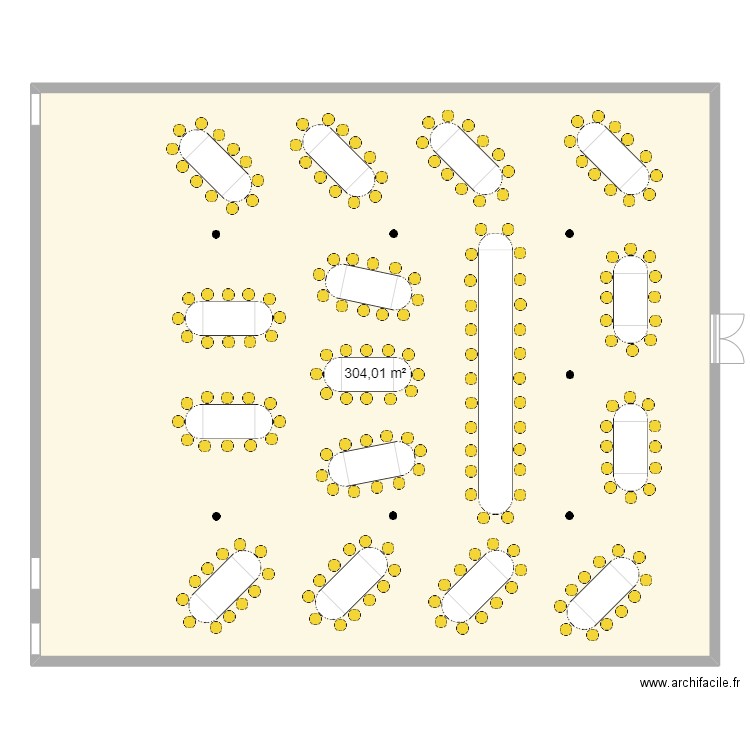 Salle Orangerie. Plan de 1 pièce et 304 m2