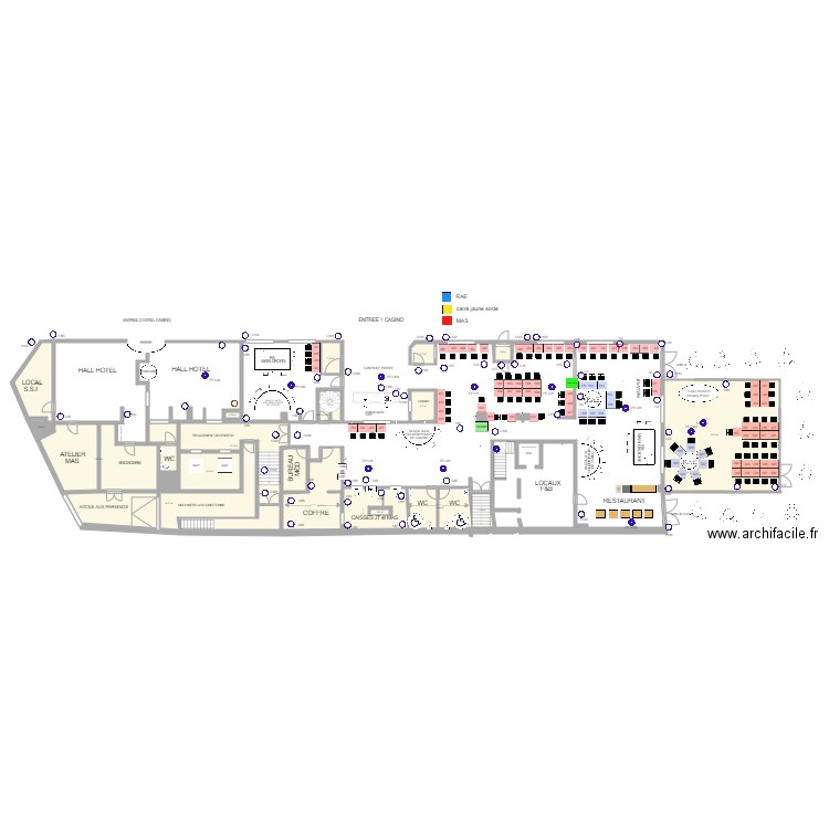 OPTION 2 Plan de salle RDC au 18 Novembre 2019. Plan de 0 pièce et 0 m2