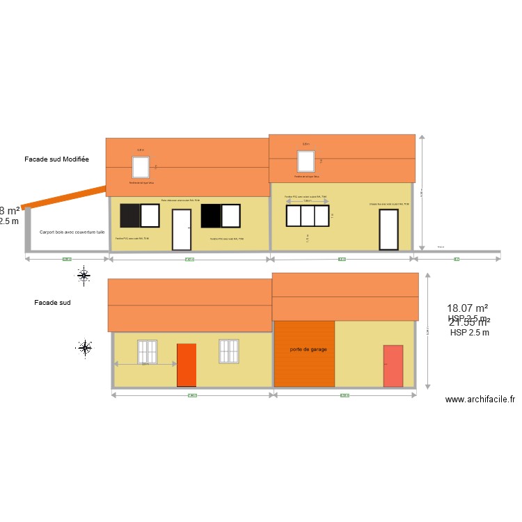 MAISON MEILLAC FACADE SUD . Plan de 0 pièce et 0 m2