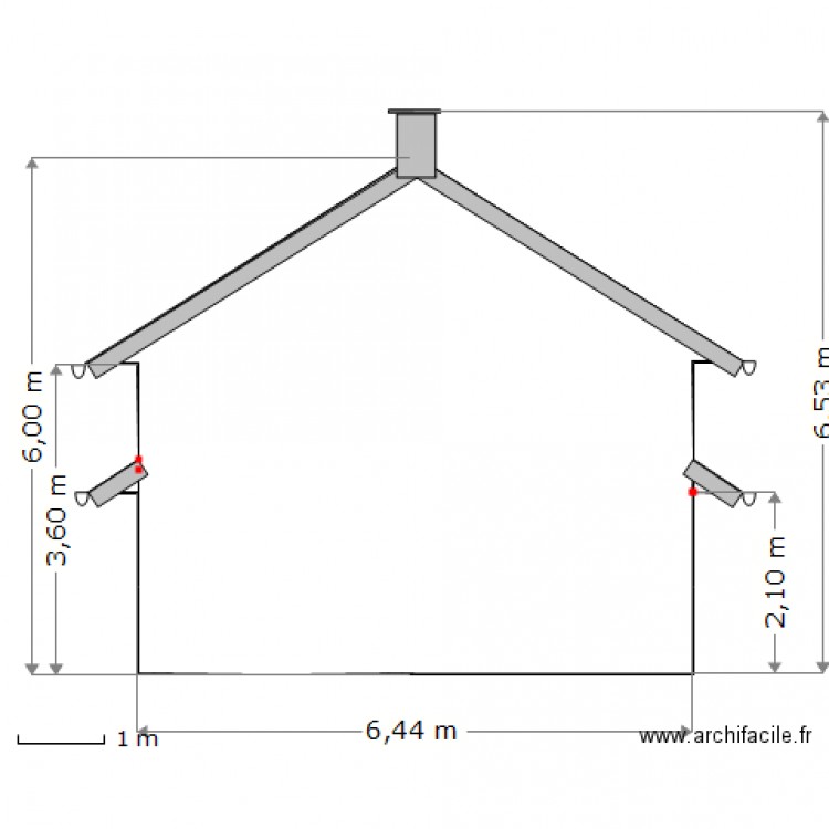 Facade Sud Ouest 50 e . Plan de 0 pièce et 0 m2