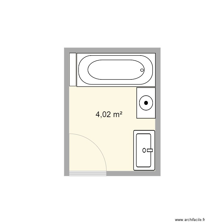 BACQ SDB existante. Plan de 0 pièce et 0 m2