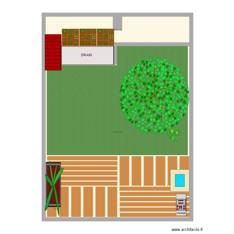 jardin. Plan de 0 pièce et 0 m2