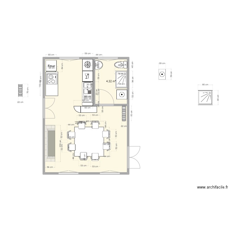 cuisine neronde projet 2. Plan de 0 pièce et 0 m2