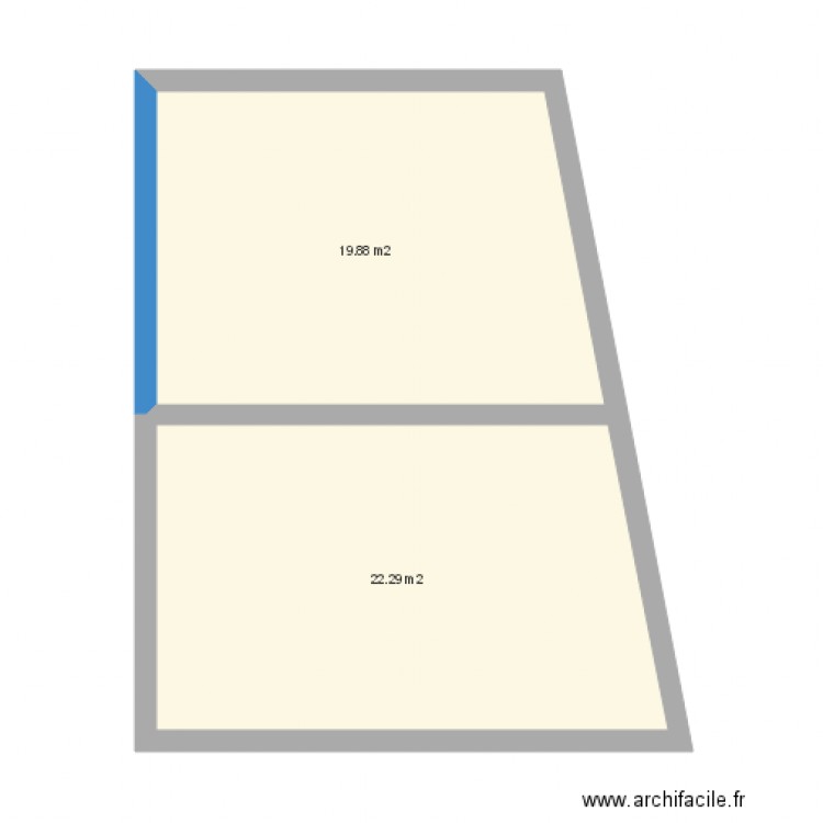 Division pièce mur oblique. Plan de 0 pièce et 0 m2