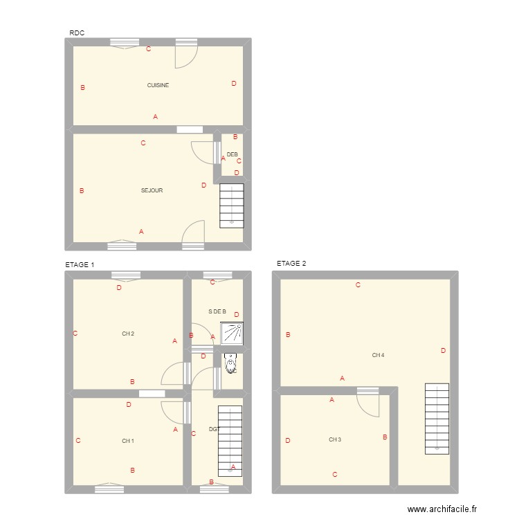 DESMAISON. Plan de 10 pièces et 112 m2