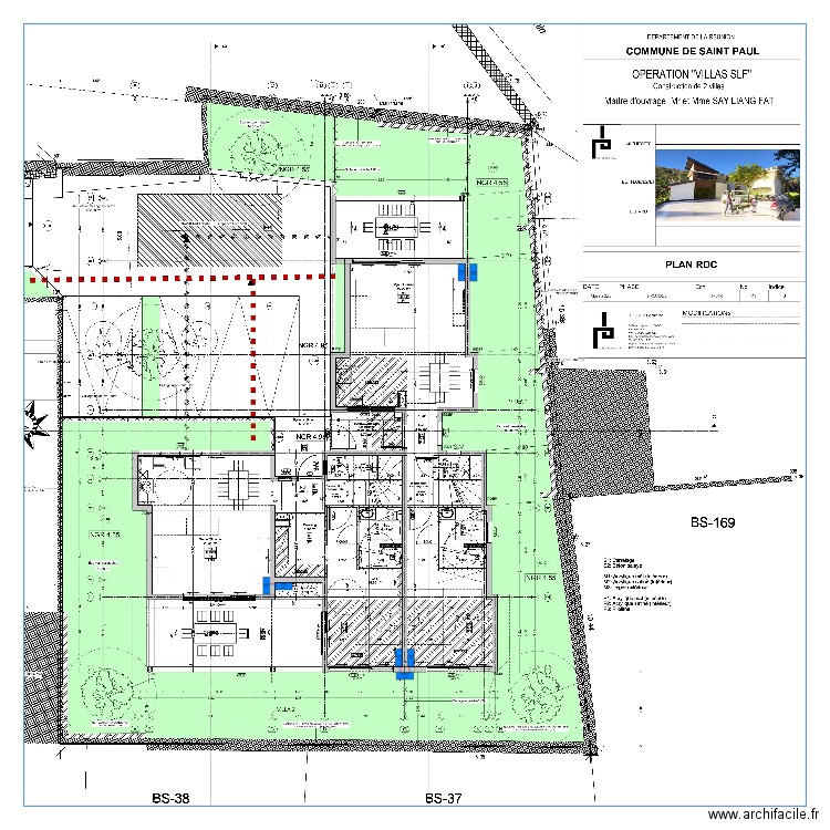 Villa Mazelier Gecop RDC dos a dos . Plan de 0 pièce et 0 m2