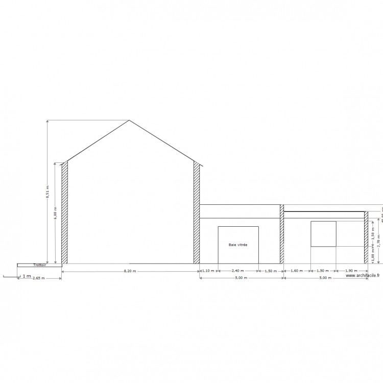 Vue de  cote. Plan de 0 pièce et 0 m2